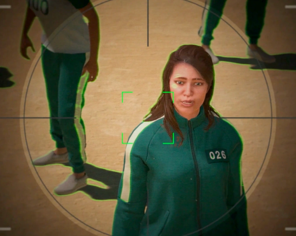 View of character in Squid Game virtuals