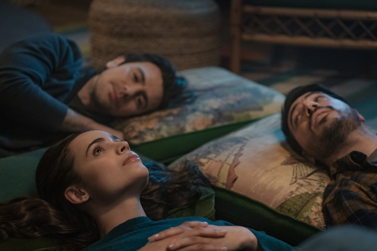 Sofia Carson as Alex, Federico Rodriguez as Julian, and Dario Ladani Sanchez as Lucas in ‘The Life List.’
