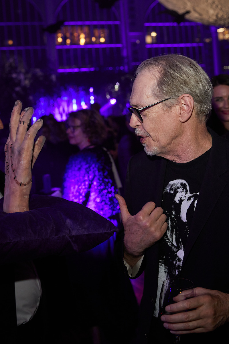 Steve Buscemi and Thing attend the afterparty for the global premiere of 'Wednesday' Season 2, Part 1.