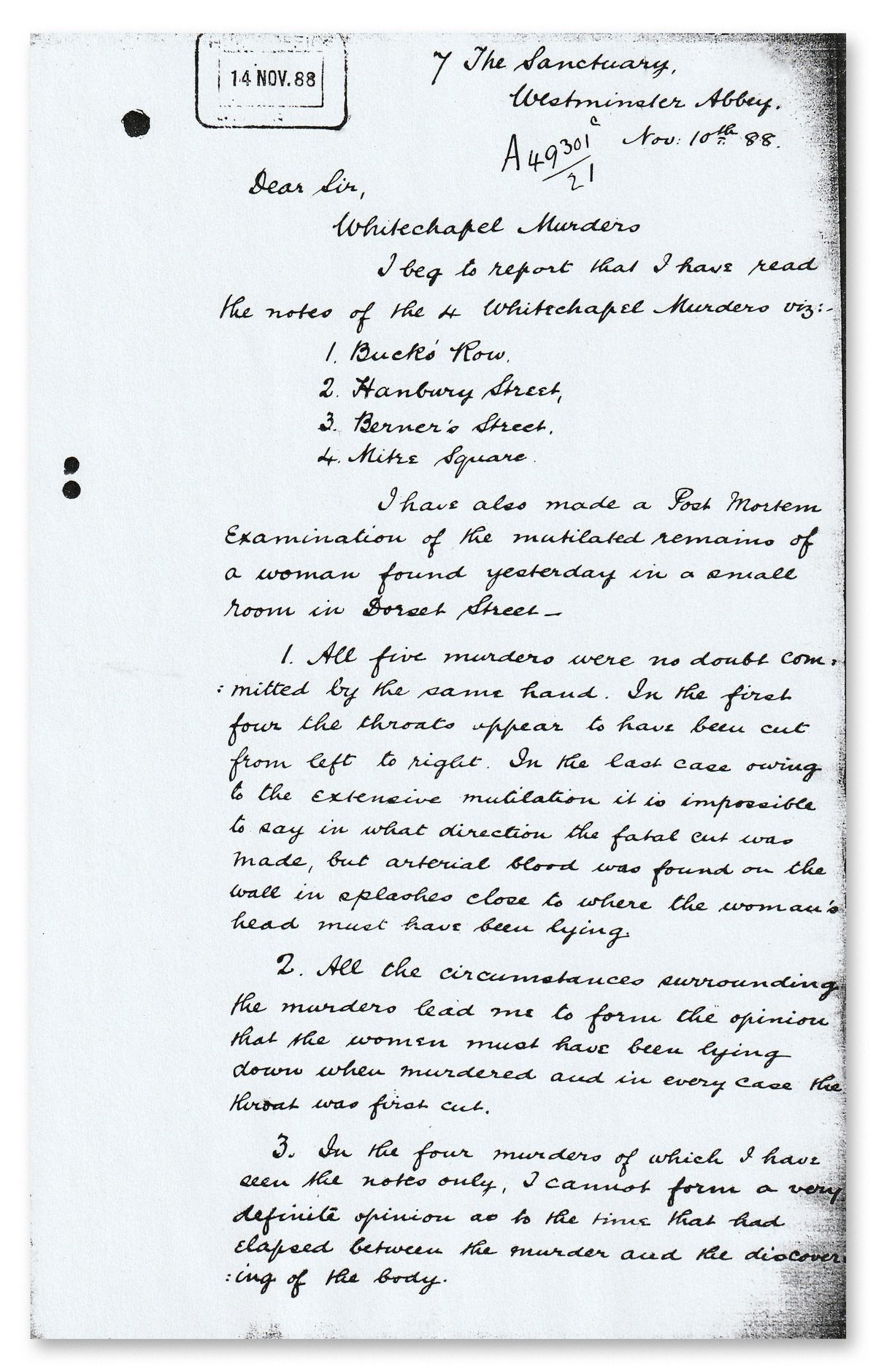 Bond report, page 1