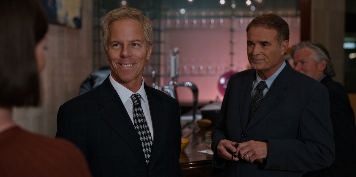 Greg Germann as Benedict Binswanger and Mark Brandon as Dick Chapman in Season 2 of Firefly Lane.