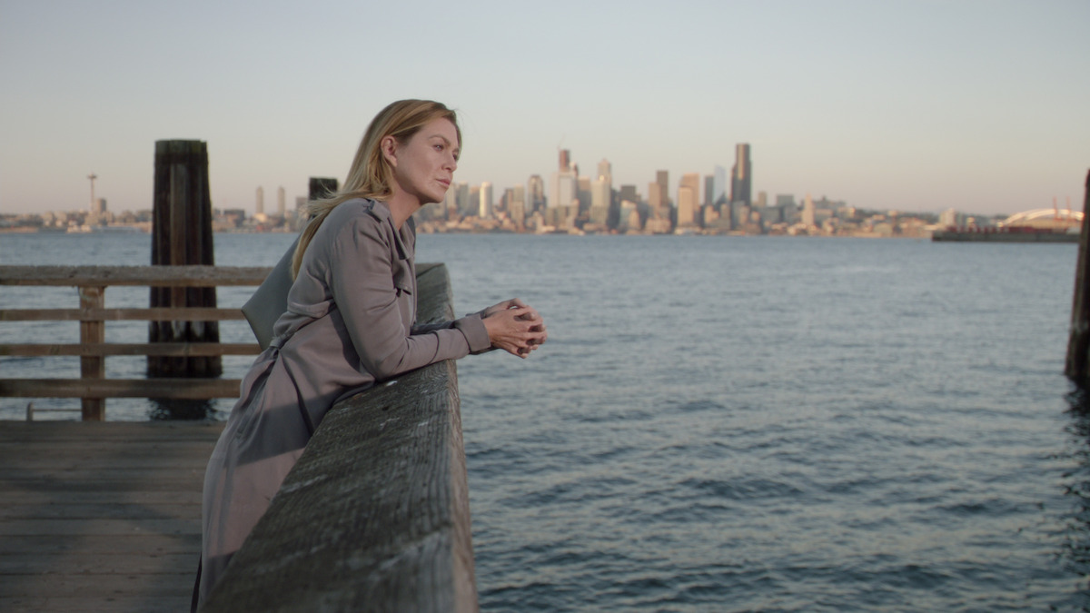 a woman looks out at the ocean from the docks. 