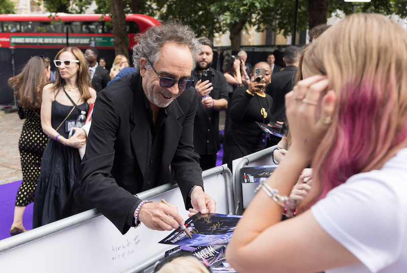 Tim Burton attends the global premiere of 'Wednesday' Season 2, Part 1.