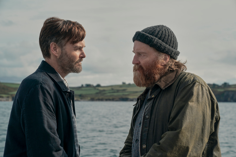 Will Forte as Gilbert Power and David Wilmot as Seamus in face each other in 'Bodkin'