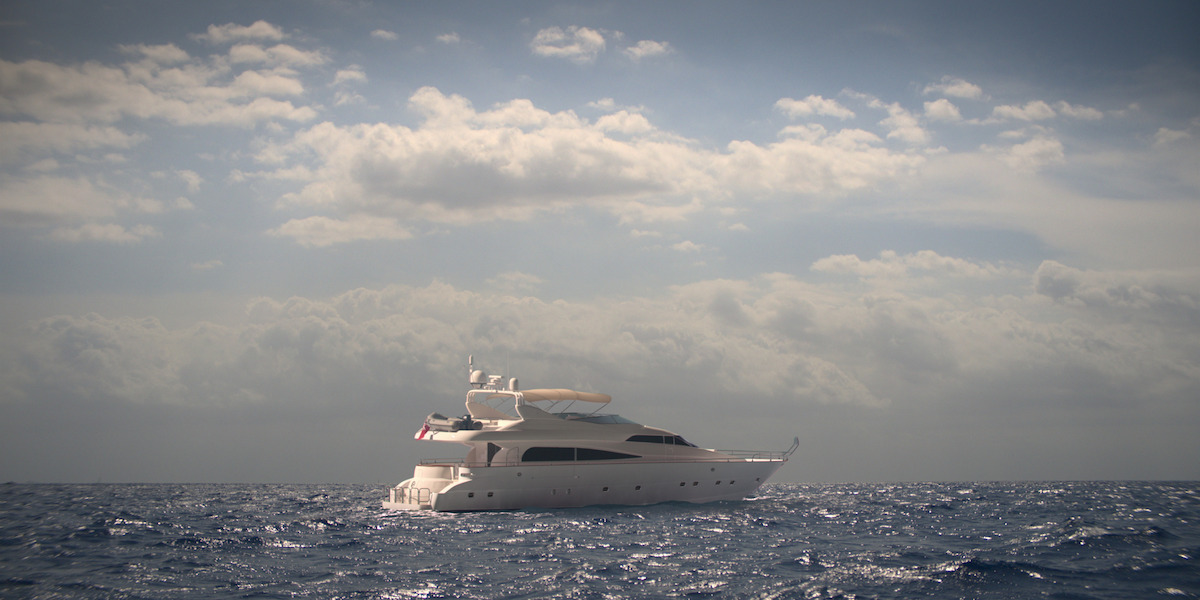 Yacht in the Mediterranean.