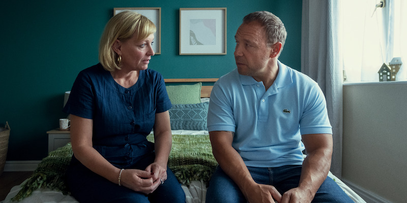 Christine Tremarco as Manda Miller and Stephen Graham as Eddie Miller in ‘Adolescence’