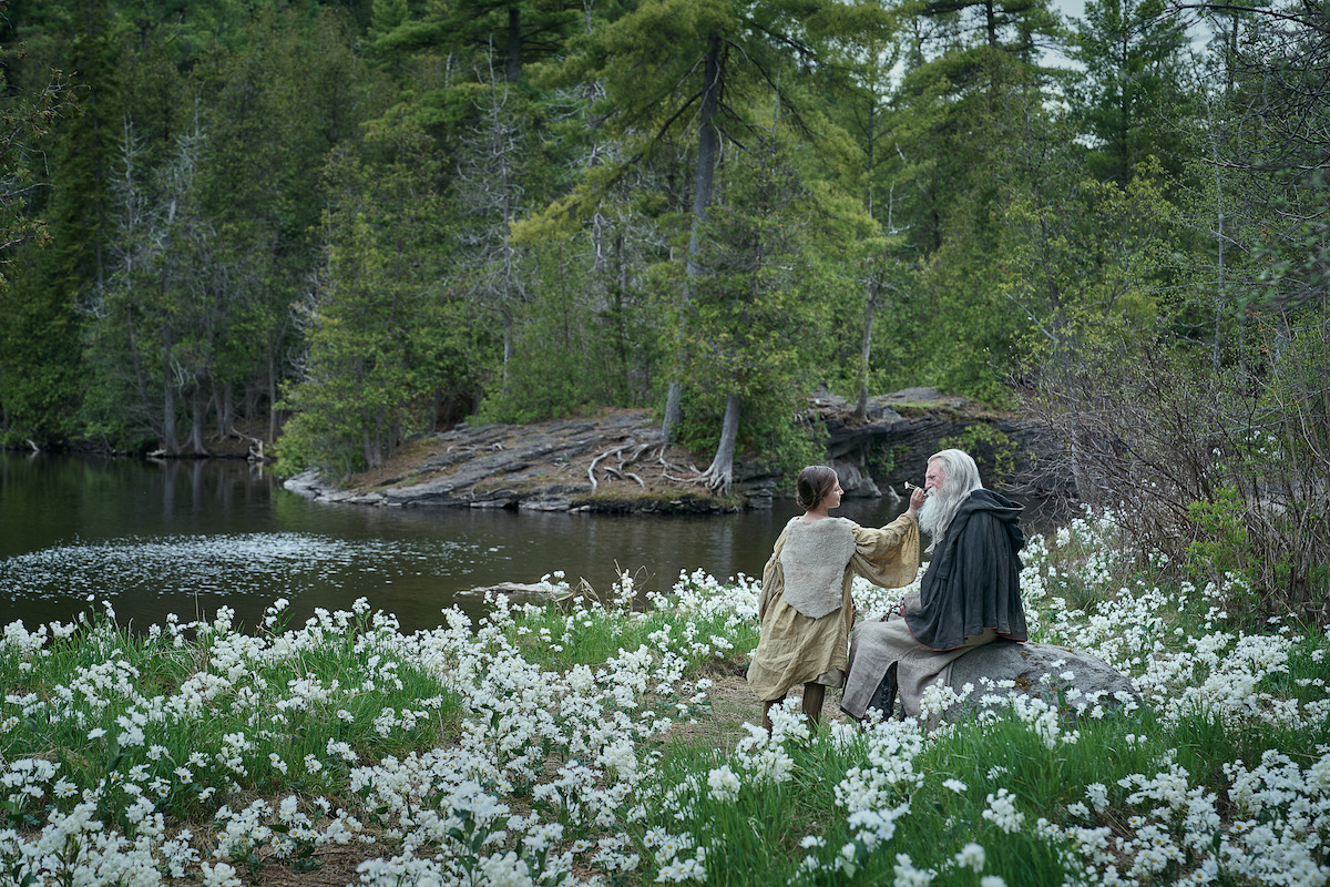 Sofia Galasso as Anna-Maria and David Bradley as Blind Man in ‘Frankenstein.’