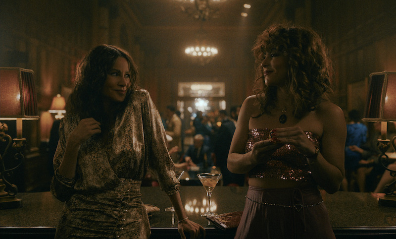 Sofia Vergara as Griselda, Paulina Dávila as Isabel in episode 102 of Griselda. 