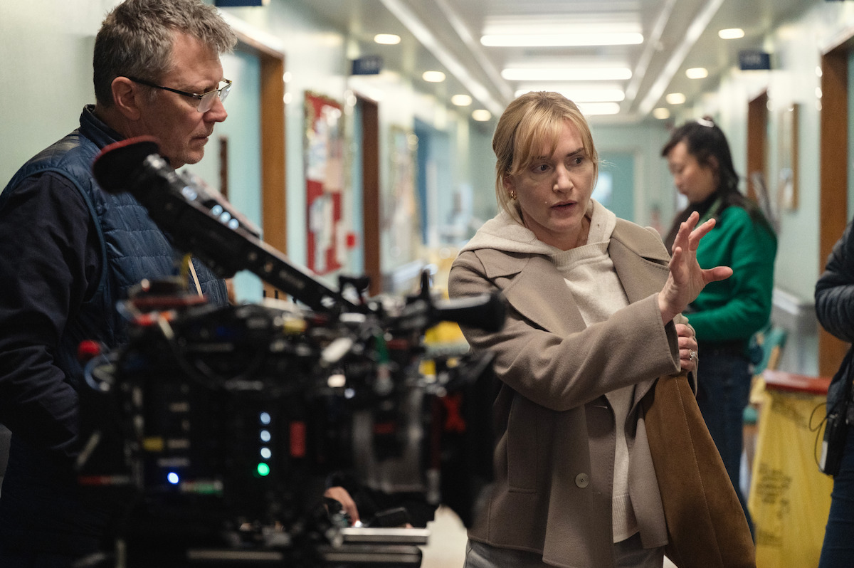 Kate Winslet directing on the set of ‘Goodbye June’