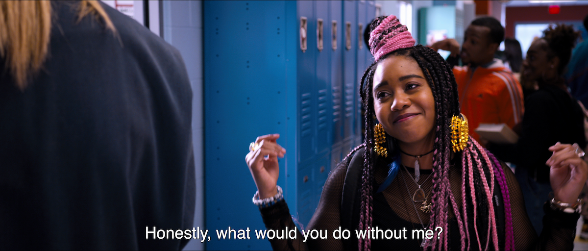 A close up on Fareeda being witty in Tall Girl