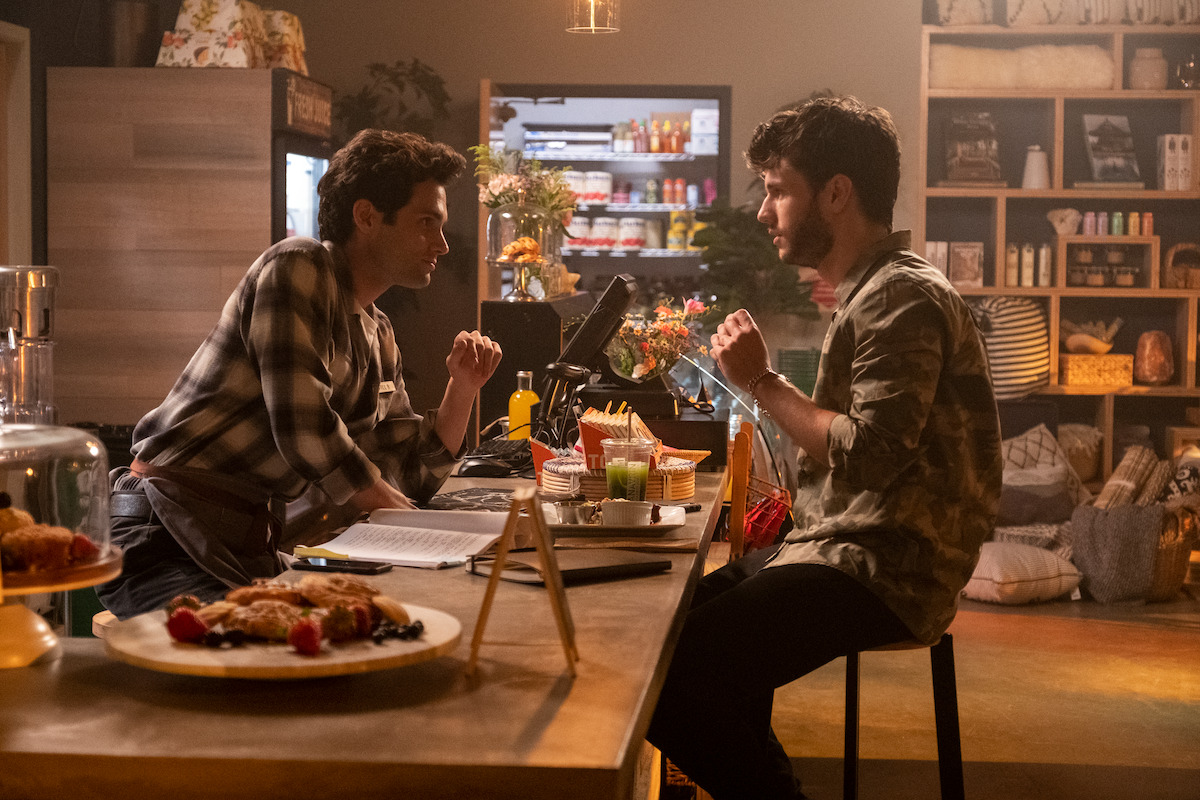Joe (Penn Badgley) and Forty Quinn (James Scully) at Anavrin