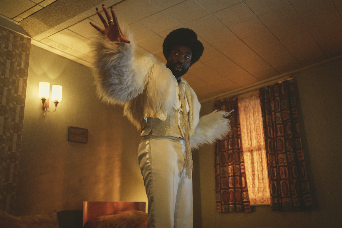 Paapa Essiedu as Gaap in Black Mirror Season 6 with hands stretched out.