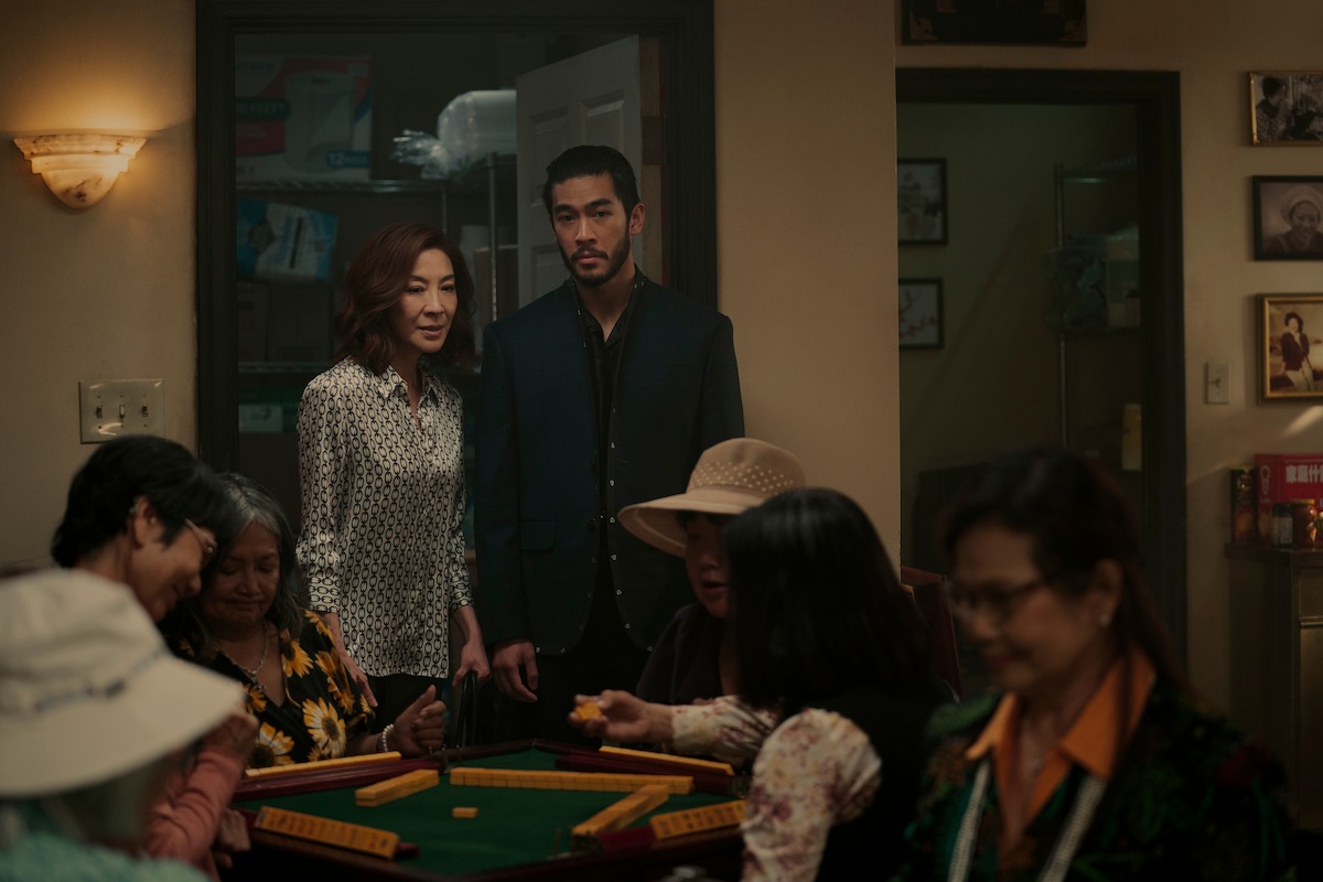 Michelle Yeoh as Mama Sun, Justin Chien as Charles Sun in Episode 103 of ‘The Brothers Sun’