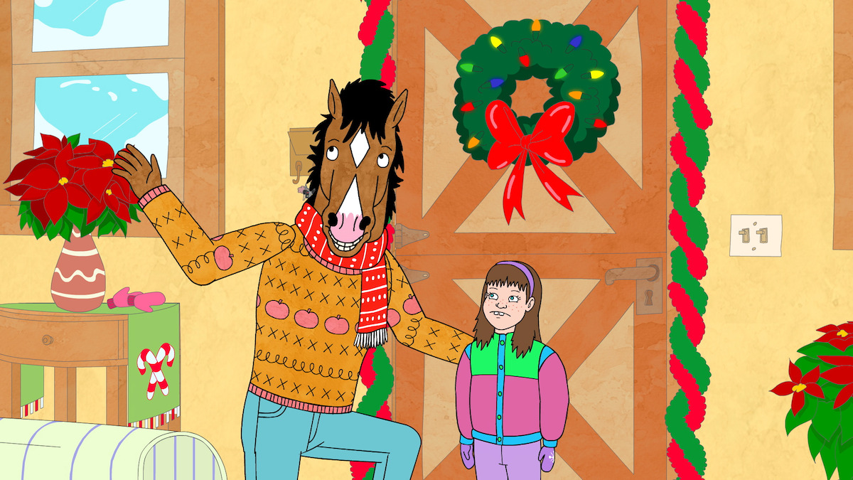 BoJack voiced by Will Arnett and Sabrina voiced by Kristen Schaal in ‘BoJack Horseman Christmas Special: Sabrina’s Christmas Wish'.