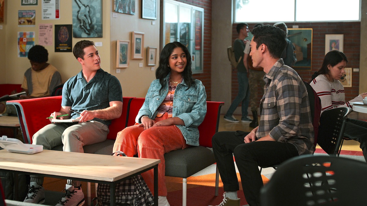 Jaren Lewison as Ben Gross, Maitreyi Ramakrishnan as Devi and Darren Barnet as Paxton Hall-Yoshida.