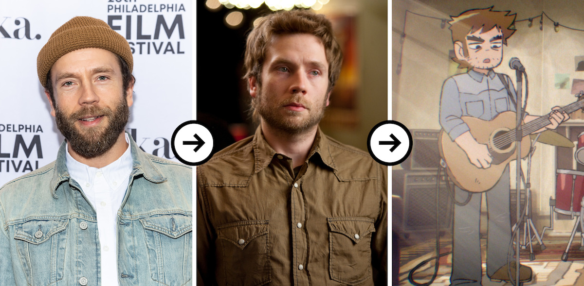 Triptych of images showing a headshot of Mark Webber, Mark Webber as Stephen Stills in ‘Scott Pilgrim vs. The World,’ and Mark Webber as Stephen Stills in ‘Scott Pilgrim Takes Off’
