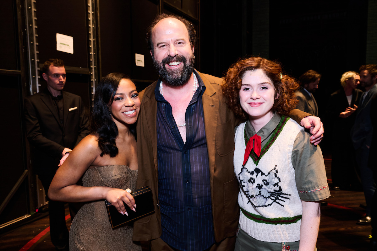 Priah Ferguson, Brett Gelman, and Shea Grant attend the ‘Stranger Things: The First Shadow’ Broadway opening night at Marquis Theatre in New York.