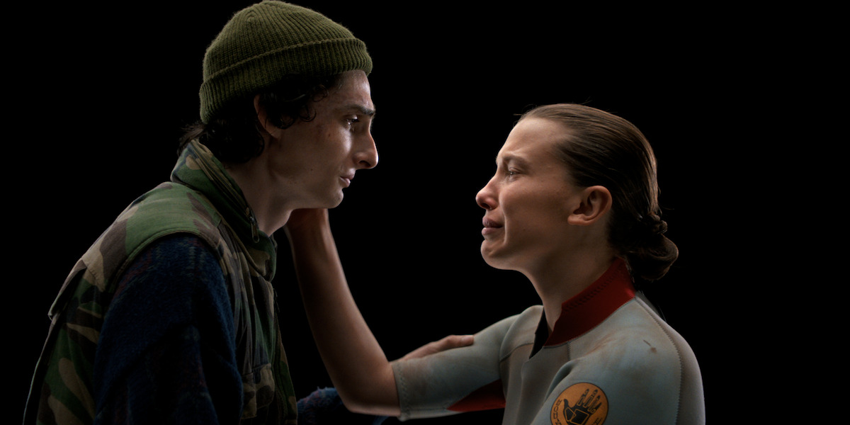 Finn Wolfhard as Mike and Millie Bobby Brown as Eleven in ‘Stranger Things 5’