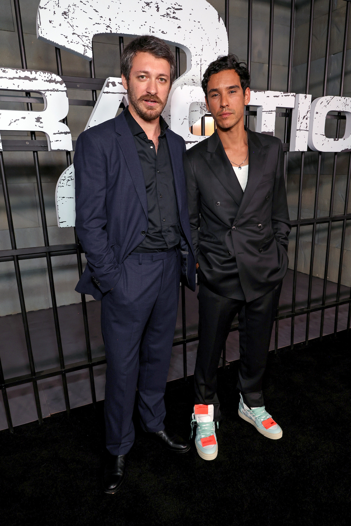 Tornike Gogrichiani and Adam Bessa attend the Extraction 2 New York premiere.