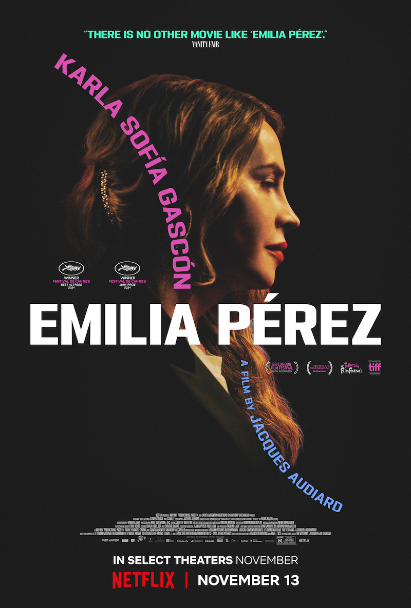 'Emilia Pérez' character key art of Karla Sofía Gascón.