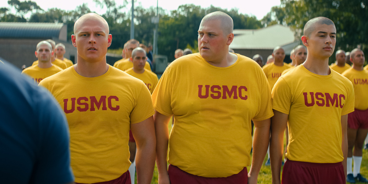 Brandon Tyler Moore as Cody Bowman and Blake Burt as John Bowman in ‘Boots’