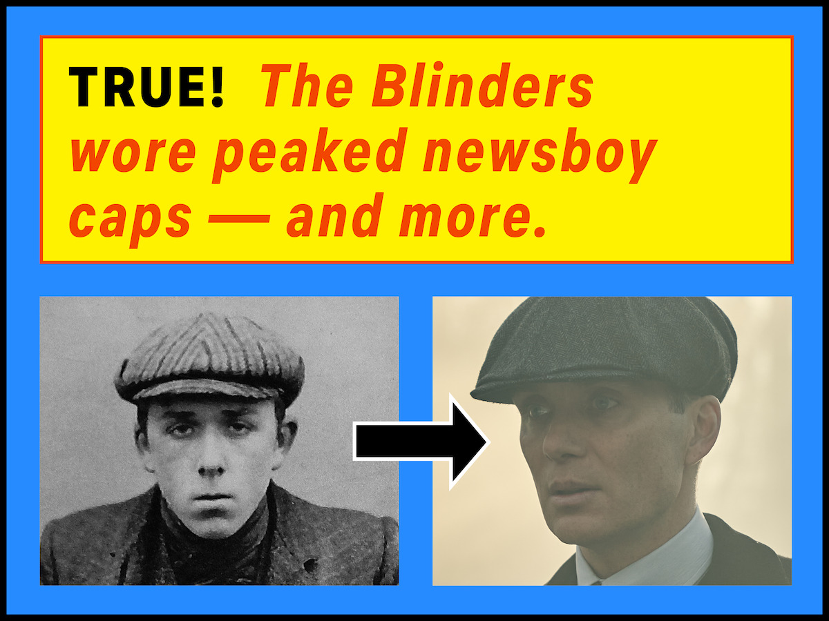 A picture of a real Peaky Blinder wearing a peaked cap