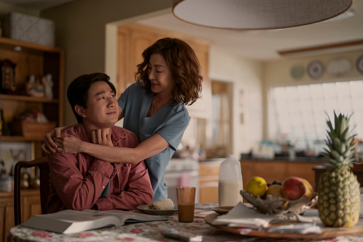 Sam Song Li as Bruce Sun, Michelle Yeoh as Mama Sun in Episode 101 of ‘The Brothers Sun’