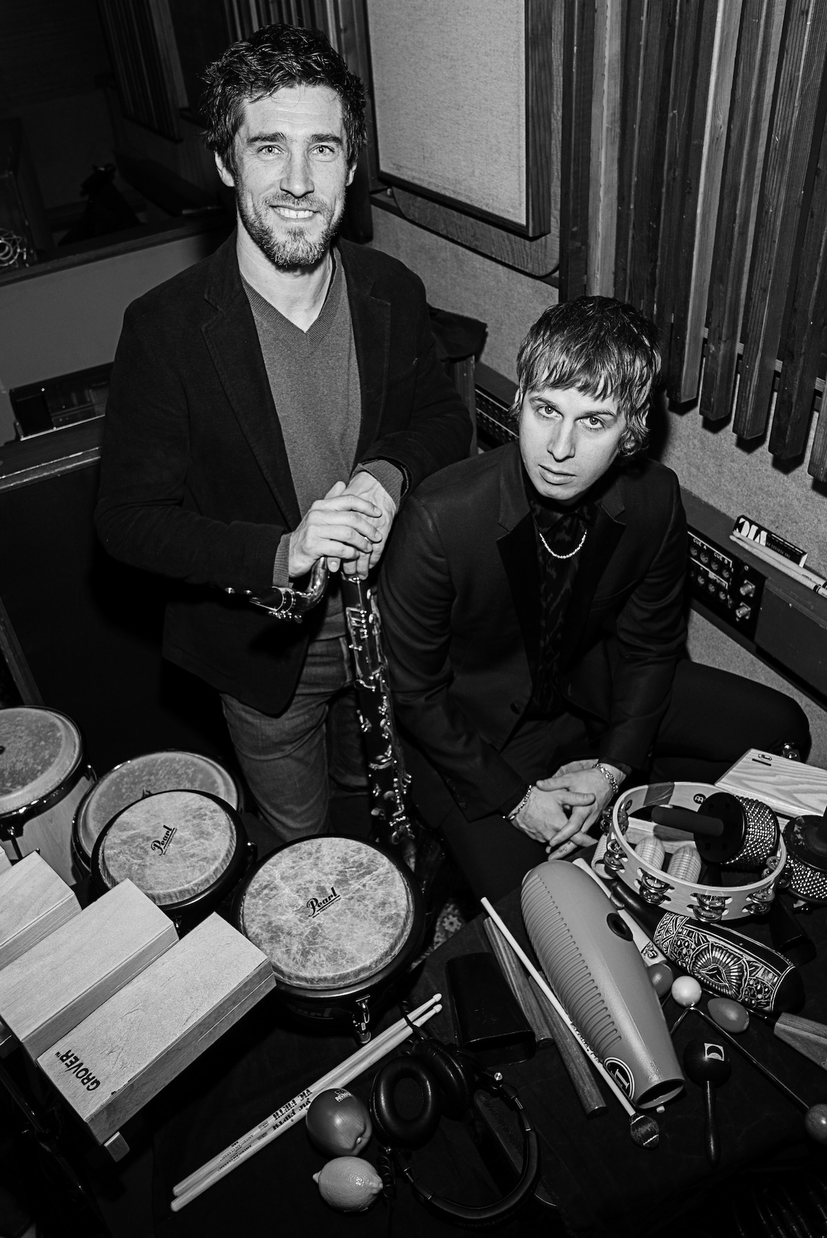 A portrait of Unstable composers Sven Faulconer and Mark Foster