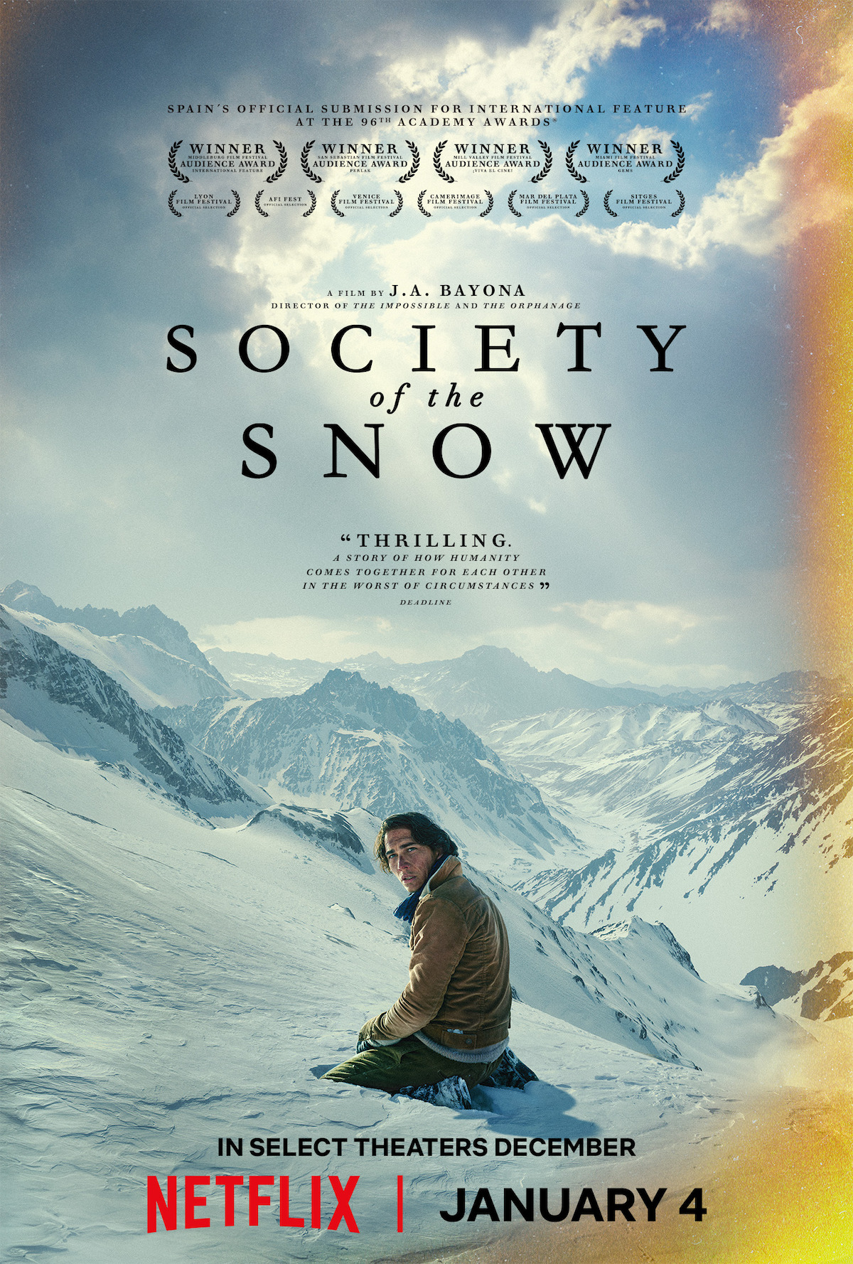 Promotional poster for the film ‘Society of the Snow’