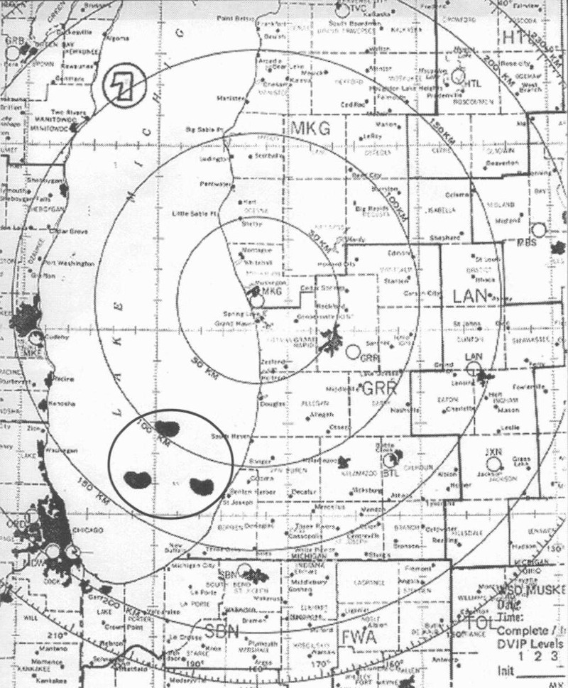 The three objects hovered in the middle of the lake. - ‘Unsolved Mysteries’ Volume 3: ‘Something In the Sky’ Radar Map Gallery