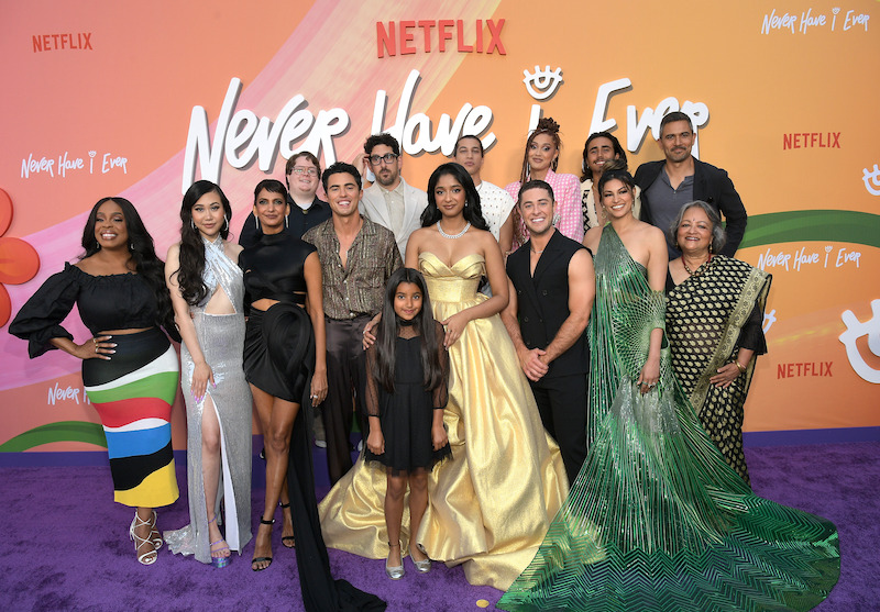 Cast of Never Have I Ever at the red carpet premiere in Los Angeles.