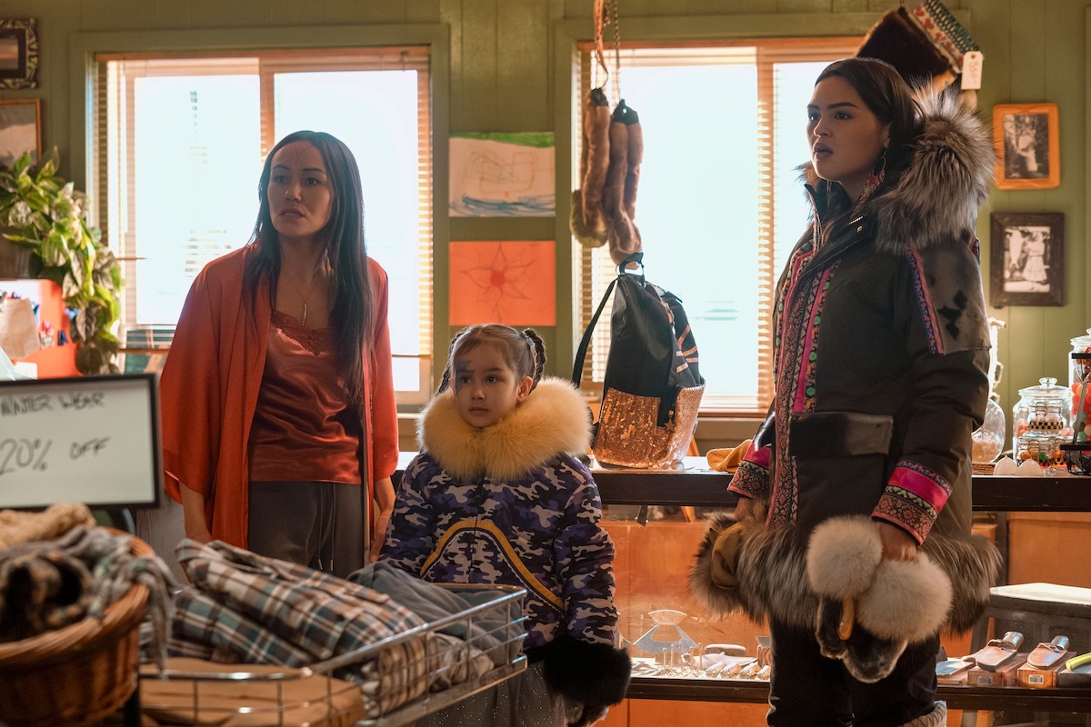 Maika Harper as Neevee, Keira Cooper as Bun, Anna Lambe as Siaja in ‘North of North’