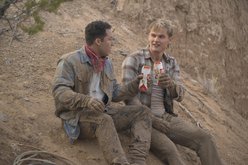 Andrew Liner as Reid and Garrett Wareing as Lucas in 'Ransom Canyon' Season 1.
