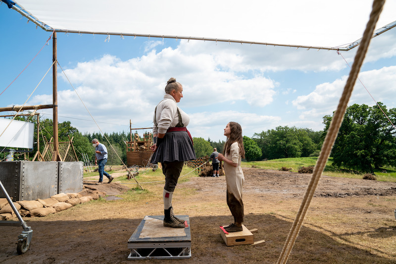 Emma Thompson as Agatha Trunchbull and Alisha Weir as Matilda