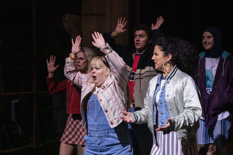 Orla (Harland), Clare (Coughlan), James (Llewellyn), Erin (Jackson) and Michelle (O’Donnell) - ‘Derry Girls’ Season 3 Photos