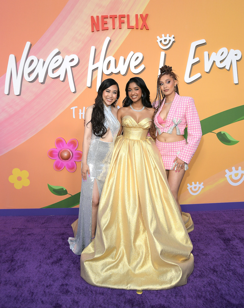 Cast of Never Have I Ever at the red carpet premiere in Los Angeles.