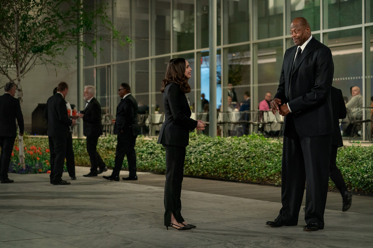 Sofia Carson as Alex and Patrick Ewing in ‘The Life List’.