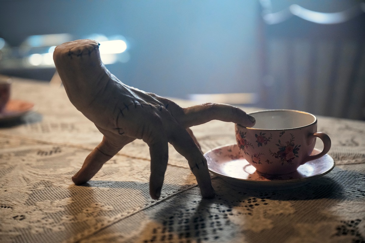 Thing touches a teacup in Season 2 of ‘Wednesday’