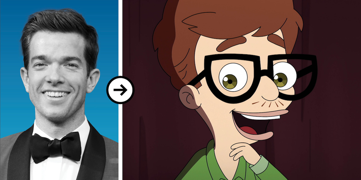 John Mulaney and his Big Mouth character Andrew Glouberman