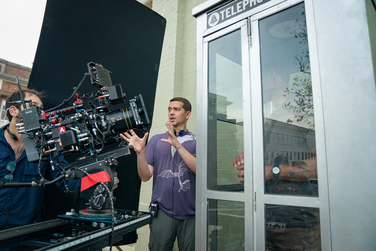 Director Jeremy Saulnier on the set of ‘Rebel Ridge’