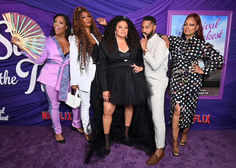 (L-R) Peppermint, Tasha Smith, Michelle Buteau, Tone Bell, and Garcelle Beauvais attend the Netflix New York Special Screening of Survival Of The Thickest at Metrograph on July 11, 2023 in New York City.