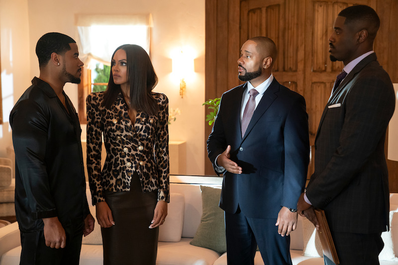 Julian Horton as Roy, Crystle Stewart as Mallory, and Charles Malik Whitfield as Jules in 'Beauty in Black'.