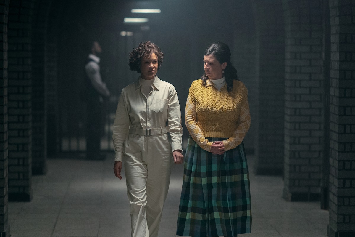 Thandiwe Newton as Dr. Fairburn and Heather Matarazzo as Judi Spannagel in 'Wednesday' Season 2.