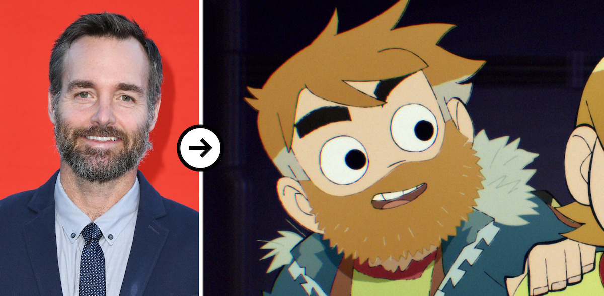 A diptych of images showing a headshot of Will Forte, and will Forte as Old Scott in Season 1 of ‘Scott Pilgrim Takes Off’