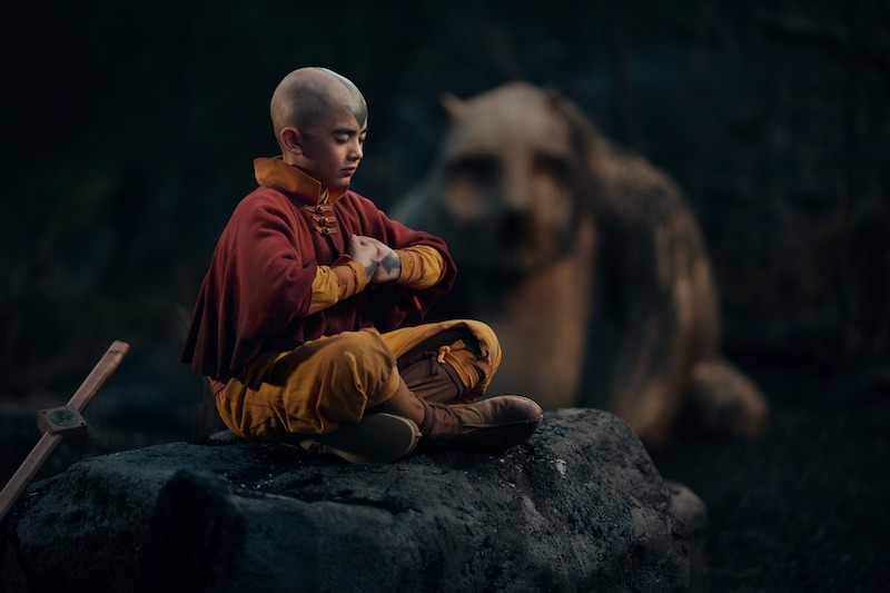 Gordon Cormier as Aang in season 1 of 'Avatar: The Last Airbender'