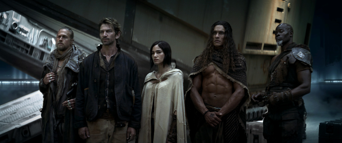 Charlie Hunnam as Kai, Michiel Huisman as Gunnar, Sofia Boutella as Kora, Staz Nair as Tarak, and Djimon Hounsou as Titus.