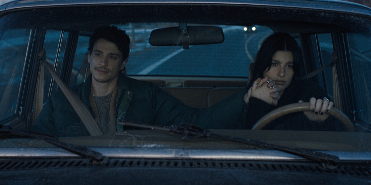 Adam DiMarco as Nicky and Camila Morrone as Rachel in ‘Something Very Bad Is Going to Happen’