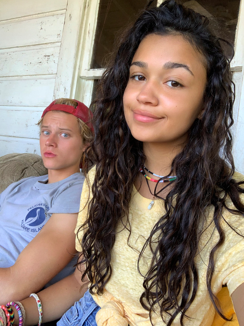 Rudy Pankow and Madison Bailey in Outer Banks Season 1 Behind-the-Scenes Photo Gallery.