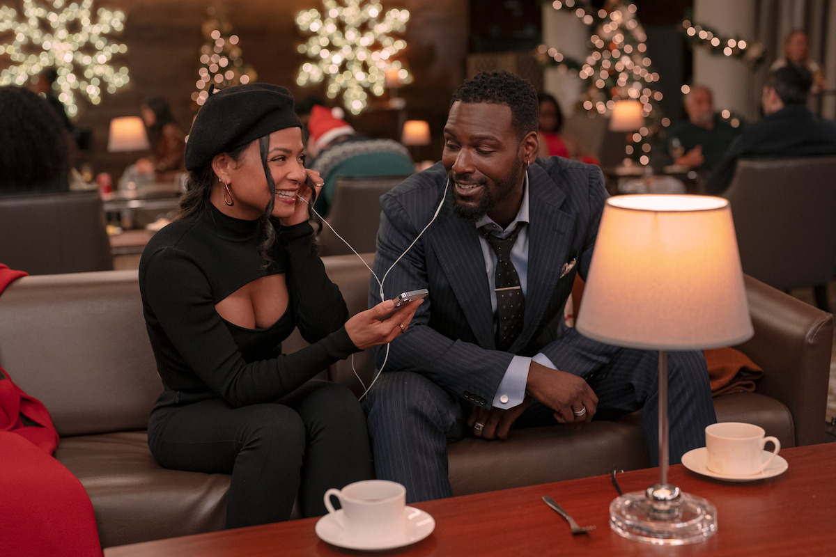 Christina Milian as Layla and Kofie Siriboe as James in ‘Meet Me Next Christmas’