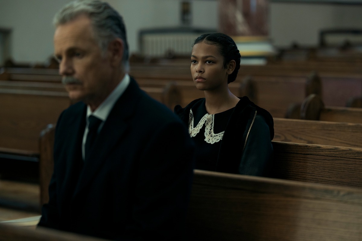 Bruce Greenwood as Roderick Usher and Kyliegh Curran as Lenore Usher in Episode 1 of ‘The Fall of the House of Usher.’